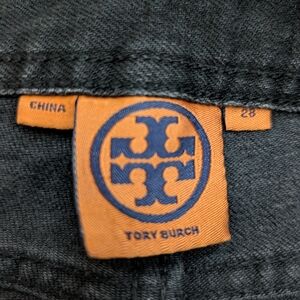 Tory Burch Skinny Low Rise Faded Black Denim Jeans 👖 Size 28 (6)